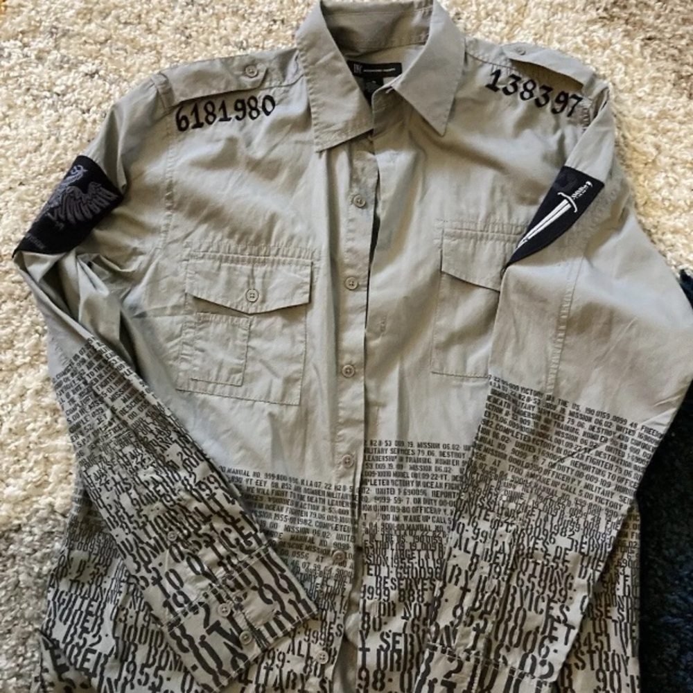 INC International Concepts Gray Casual Button Down Shirt